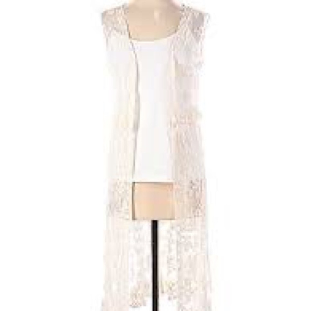 Rebellion Again Sleeveless Embroidered Lace Vest - NWT!